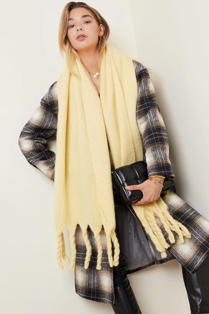 Wintersjaal effen kleur Paars Polyester h5Afbeelding2